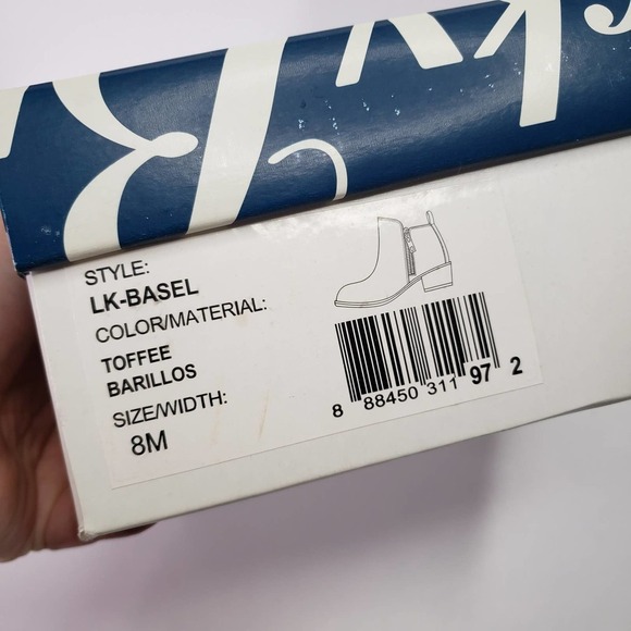 NEW Lucky Brand Basel‎ Booties Toffee Barillos 8 Tan Zig Zag Boots NIB - Picture 6 of 7